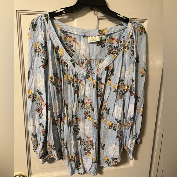 Anthropologie Tops - EUC Maeve by Anthropologie floral v-neck blouse, size 22W